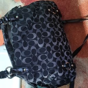 COACH BLACK METALLIC BAG